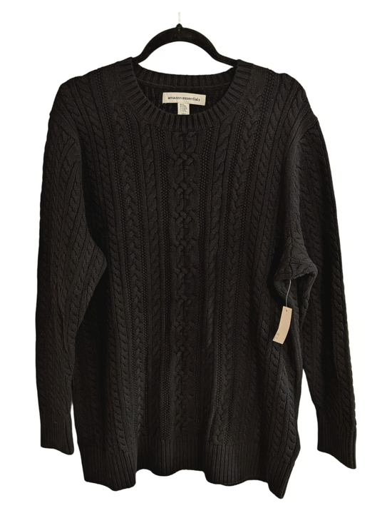 Amazon Essentials Sweaters - Amazon Essentials Women's Cable Knit Sweater Black Size 1X NWT Cotton